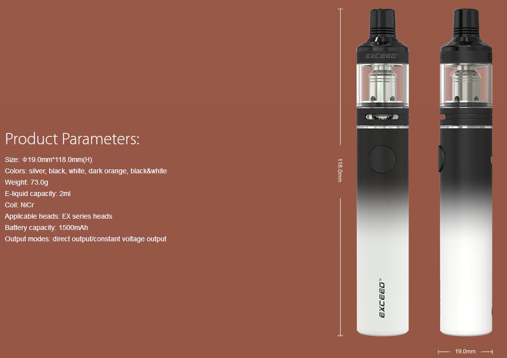 Joyetech Exceed D19 sada 1500mAh Černo Bílá 1ks