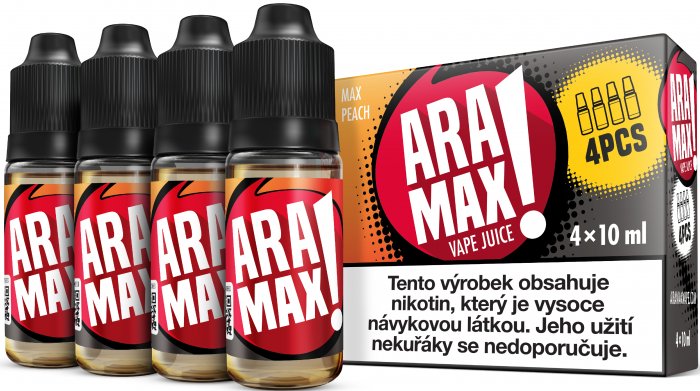 Aramax 4pack Max Peach 4 x 10 ml 12 mg