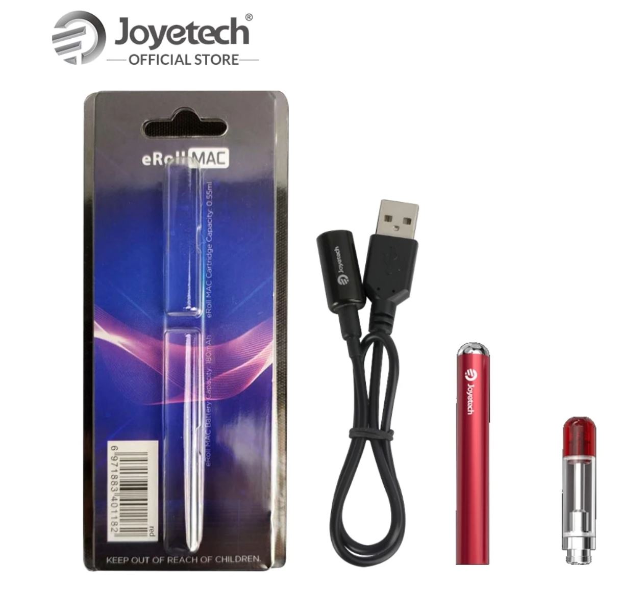 Joyetech eRoll MAC Vape Pen elektronická cigareta 180 mAh Red 1 ks