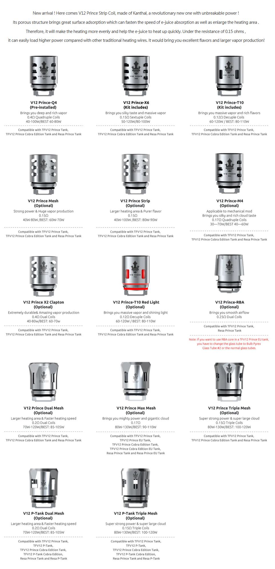 Smoktech TFV12 Prince V12 Prince - Mesh žhavicí hlava 0,15ohm