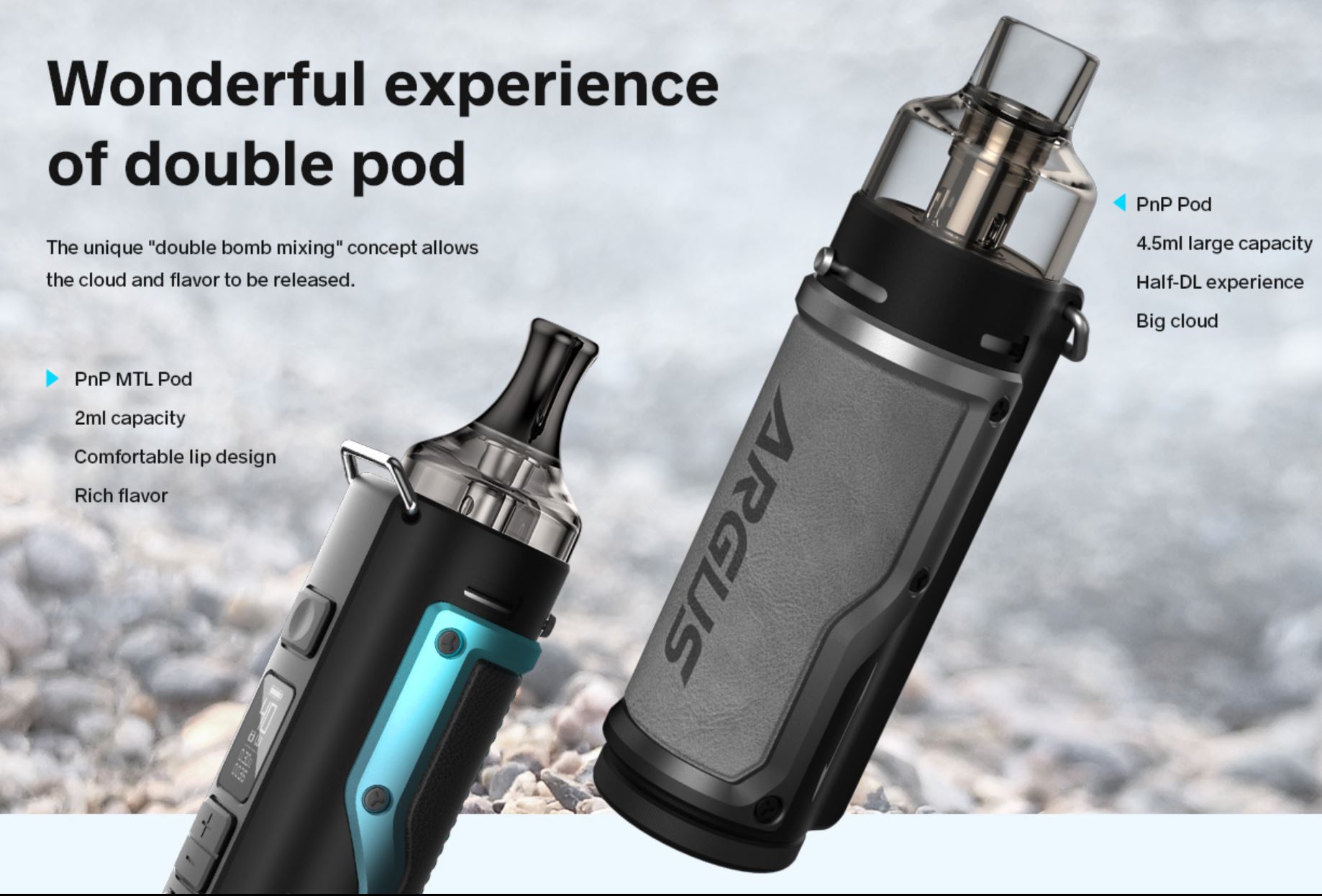 VOOPOO Argus 40W grip 1500mAh Full Kit Vintage Grey and Silver 1ks
