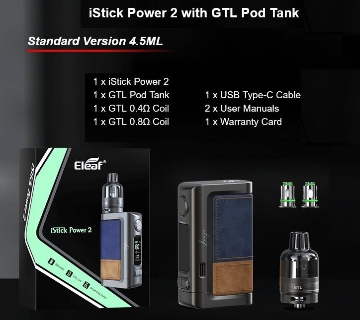 iSmoka Eleaf iStick Power 2 80 W full Kit Grip Red 5000 mAh 1 ks