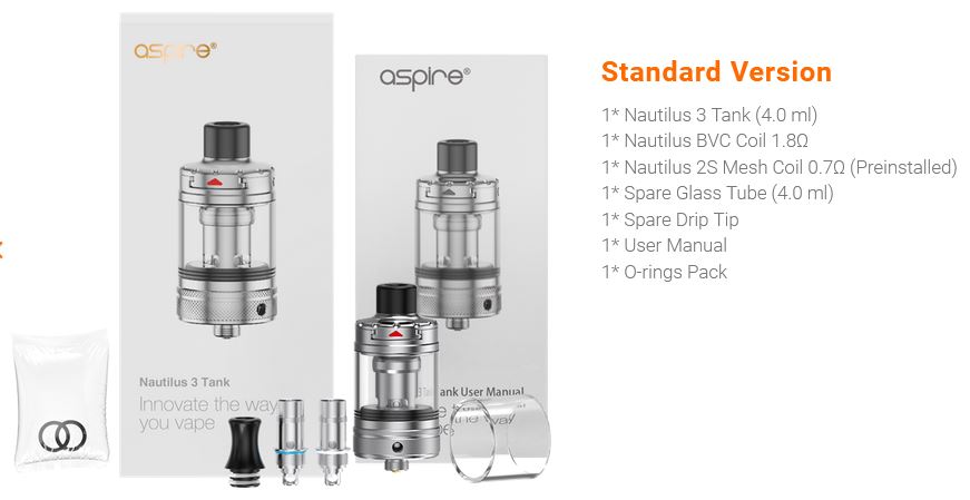 aSpire Nautilus 3 Clearomizer 4ml Gun Metal
