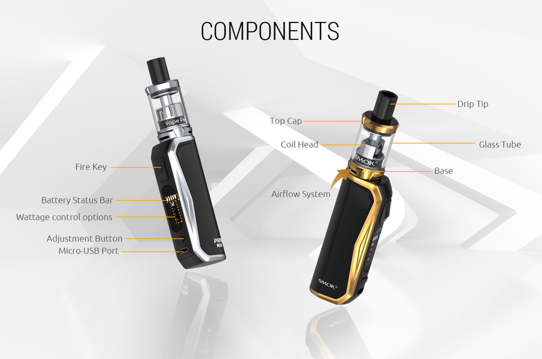 Smoktech Priv N19 Grip 1200 mAh Full Kit Prism Chrome Black 1 ks