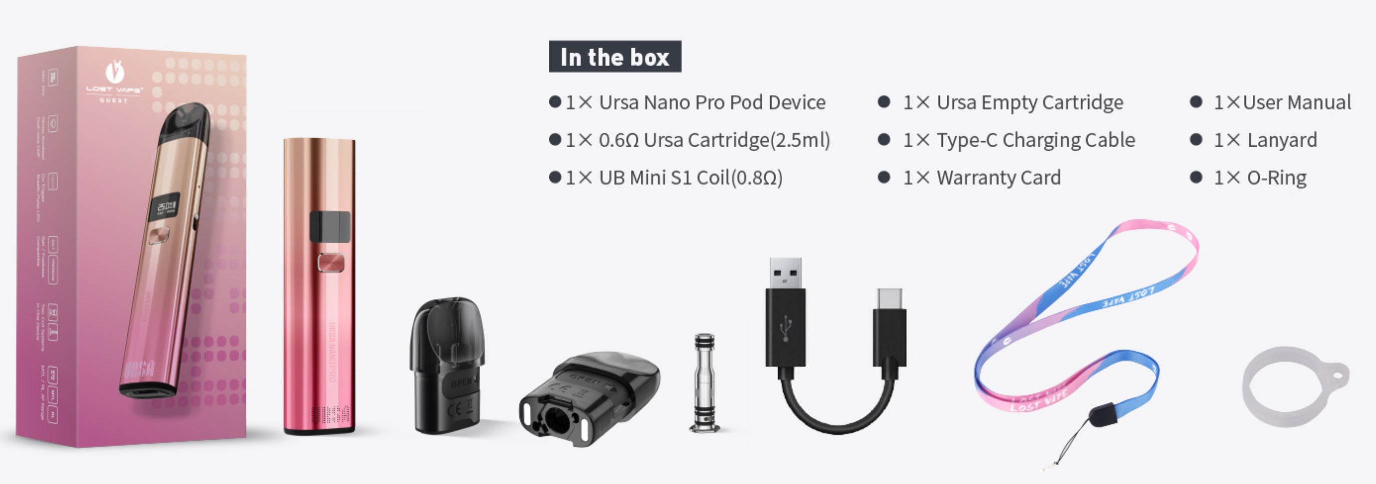 Lost Vape Ursa Nano Pro Classic Black 900 mAh 1 ks