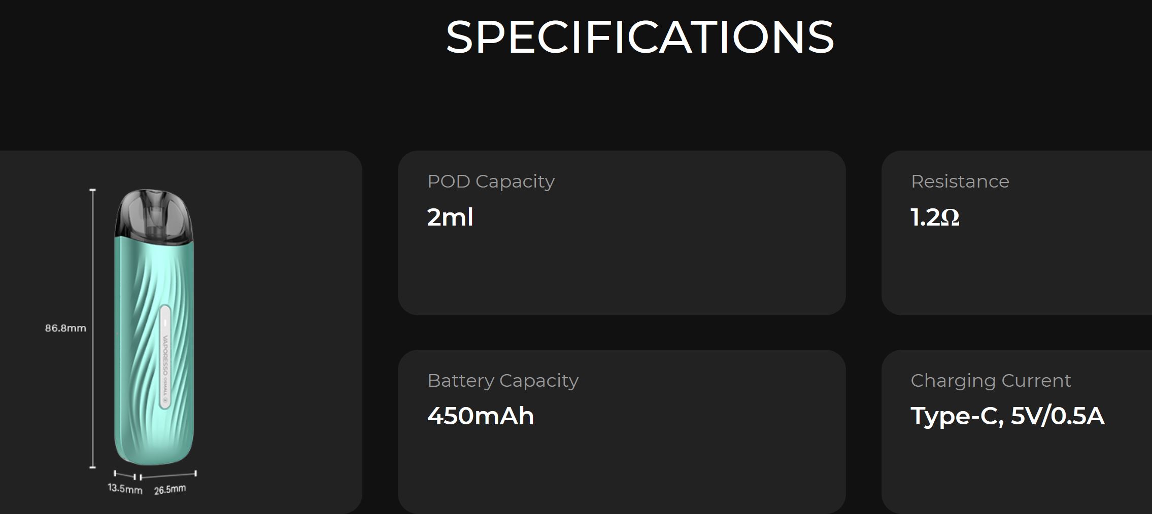 Vaporesso OSMALL 2 elektronická cigareta 450mAh Silver
