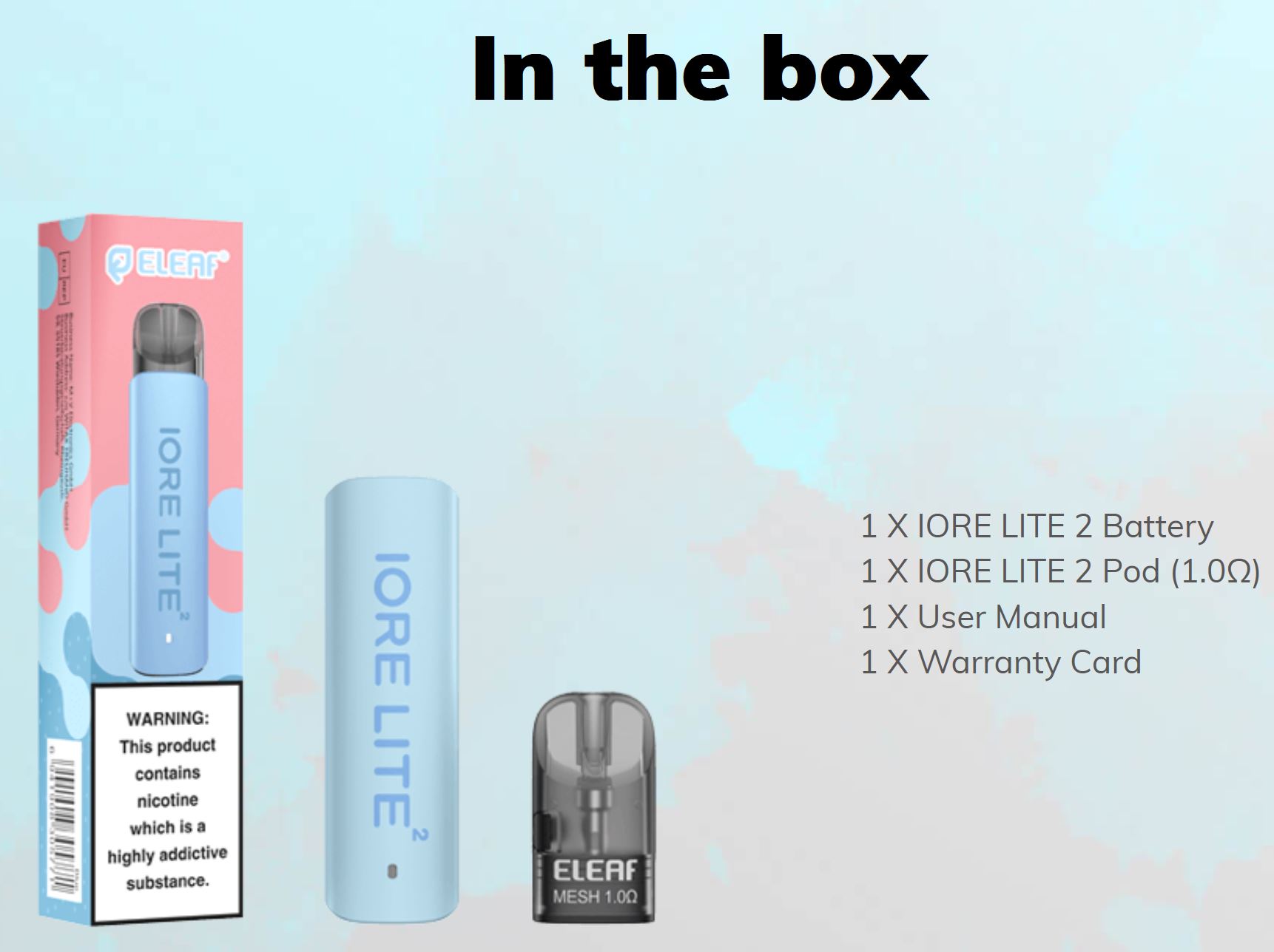 iSmoka Eleaf Iore Lite 2 490 mAh Blue 1 ks