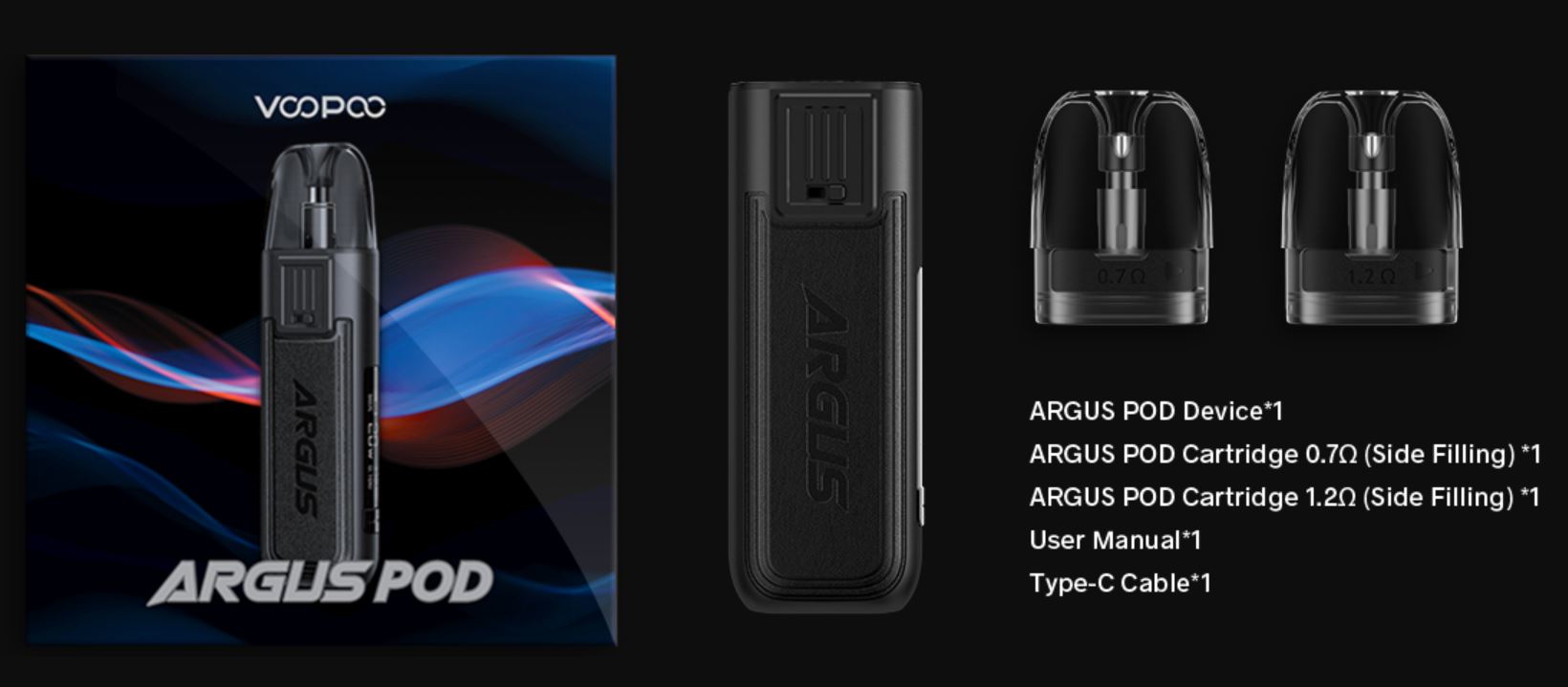 VooPoo Argus Pod Kit 800 mAh Sky Blue 1 ks