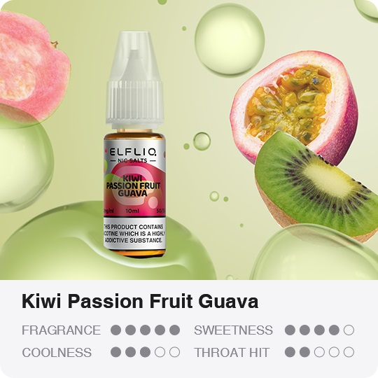 ELFLIQ Nic SALT Kiwi Passion Fruit Guava 10 ml 20 mg