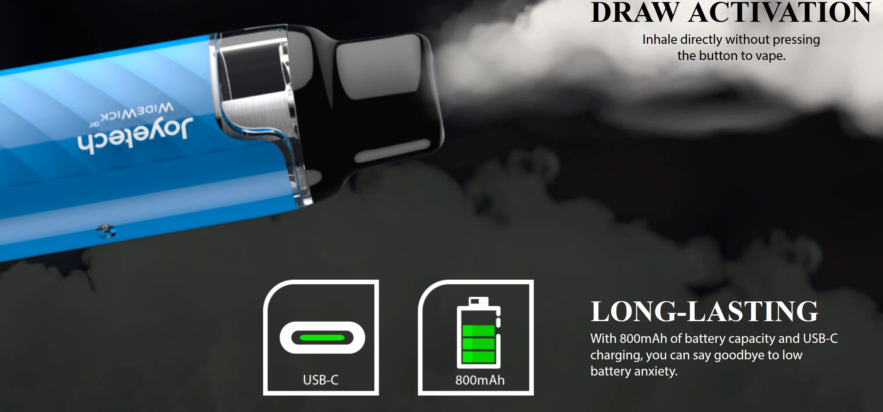 Joyetech WideWick AIR elektronická cigareta 800 mAh Grey 1 ks