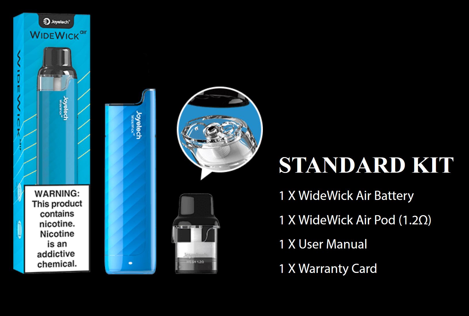 Joyetech WideWick AIR elektronická cigareta 800 mAh Grey 1 ks