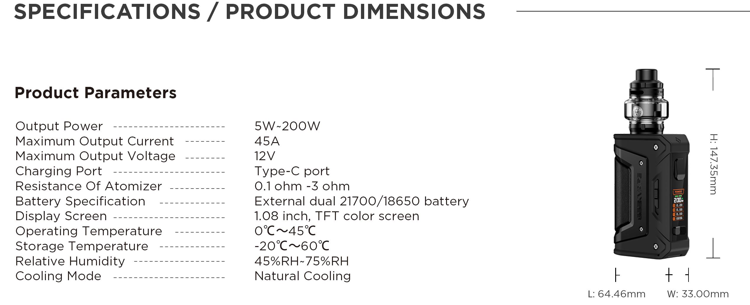 GeekVape L200 Classic Kit s Z Max Tank 200W Black 0 mAh 1 ks