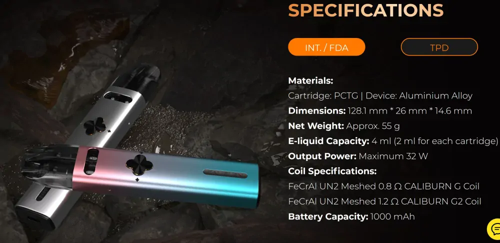 Uwell Caliburn Explorer Pod Kit 1000 mAh Orange & Black 1ks