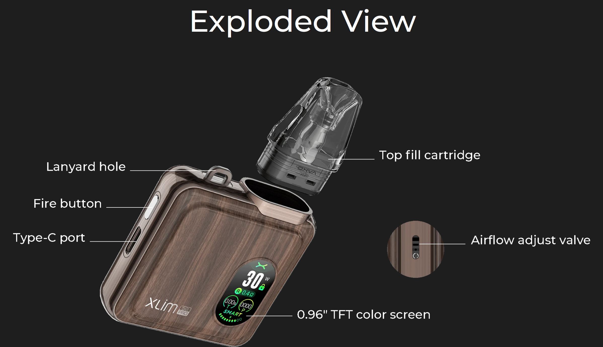 OXVA Xlim SQ Pro Pod Kit 1200 mAh Mauve White 1 ks