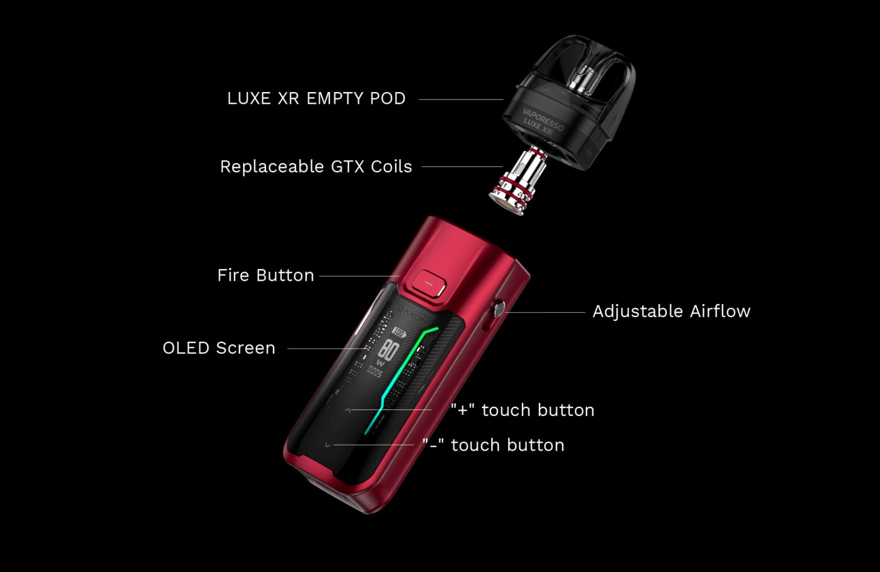 Vaporesso LUXE XR MAX Pod Kit Leather Edition 2800mAh Coral Orange 1 ks