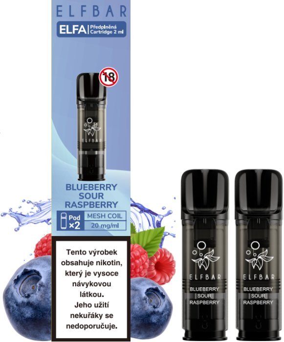 Elf Bar ELFA cartridge 2Pack Blueberry Sour Raspberry 20 mg