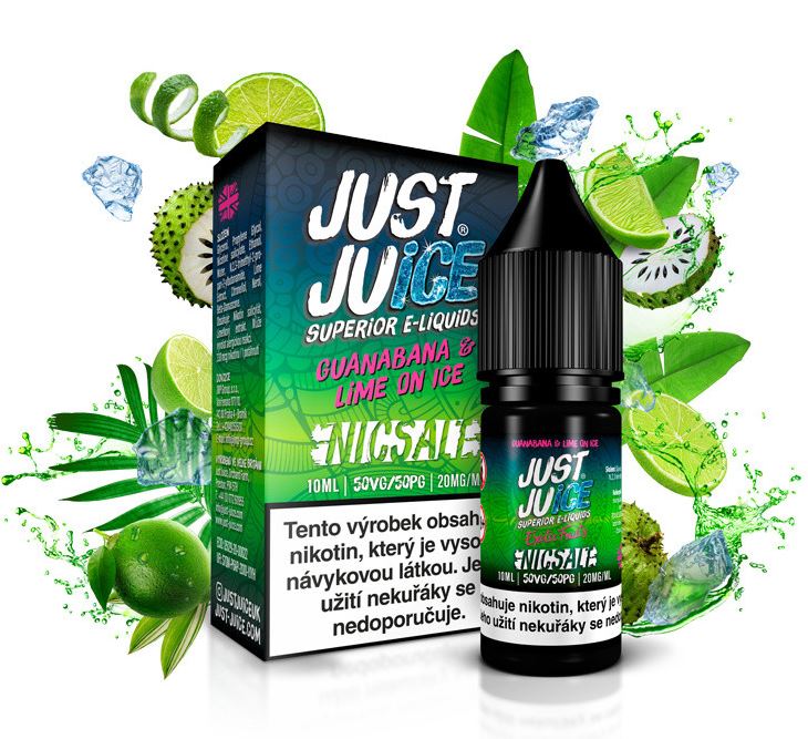 Just Juice Salt Guanabana & Lime On Ice (Ledová limetka s graviolou) 10 ml 20 mg