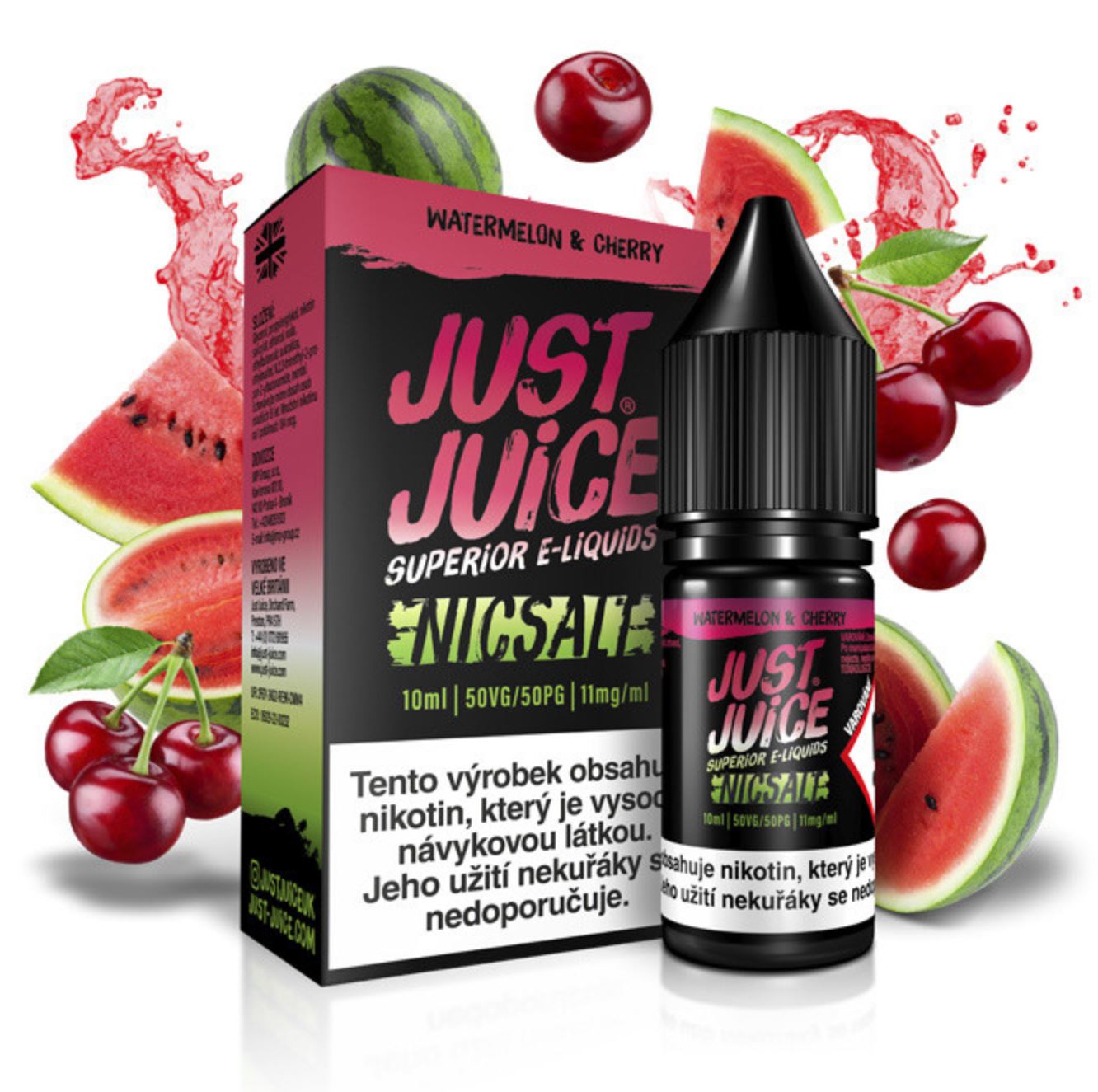 Just Juice Salt Watermelon & Cherry (Vodní meloun & třešeň) 10 ml 11 mg