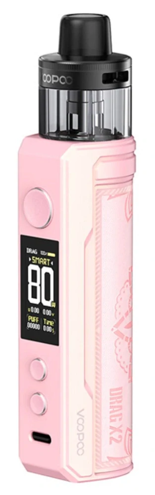 VOOPOO Drag X2 Mod Pod 80W Full Kit Glow Pink 0 mAh 1 ks