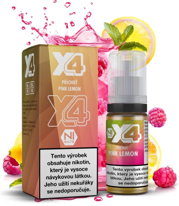 X4 Bar Juice - Maliny, Citron (Pink Lemon) 10ml - 20mg