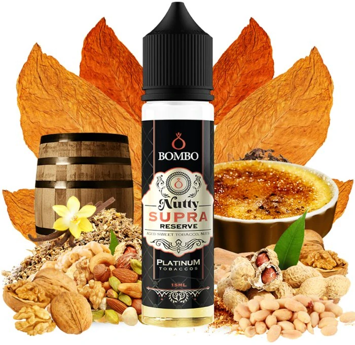 Bombo Platinum Tobaccos S&V 15ml Nutty Supra Reserve (Tabák s karamelem a oříškovým máslem)