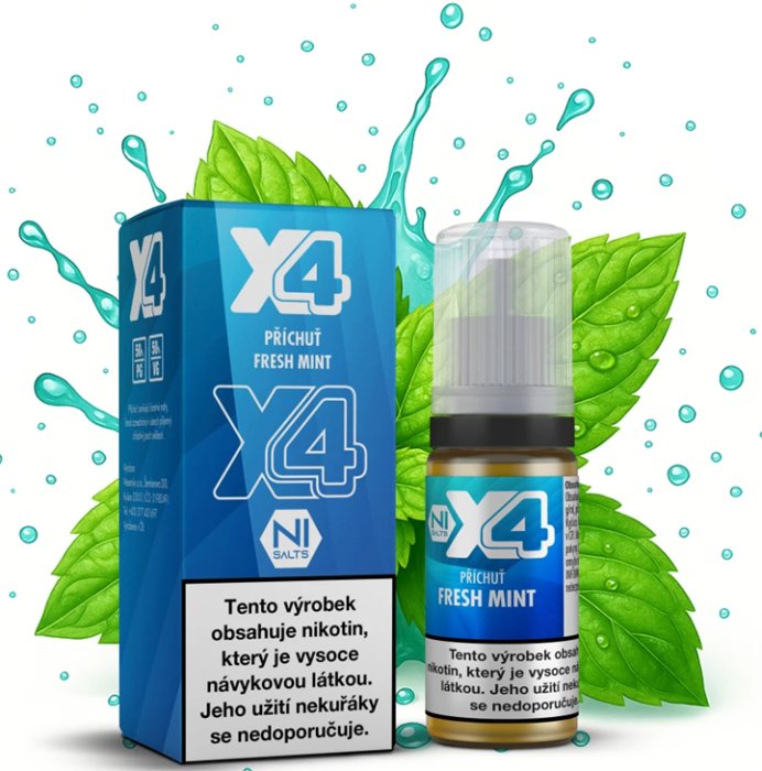 X4 Bar Juice - Čerstvá máta (Fresh Mint) 10ml - 10mg