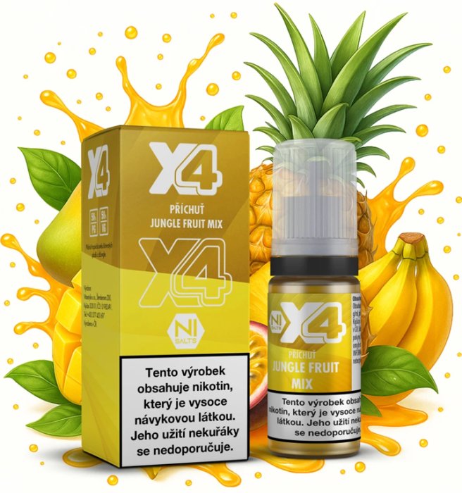 X4 Bar Juice - Tropické ovoce (Jungle Fruit Mix) 10ml - 20mg