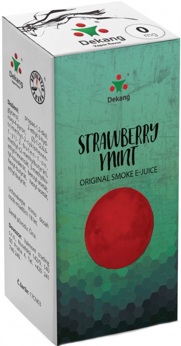 E-liquid Dekang Strawberry mint 10ml 0mg (jahoda s mátou)