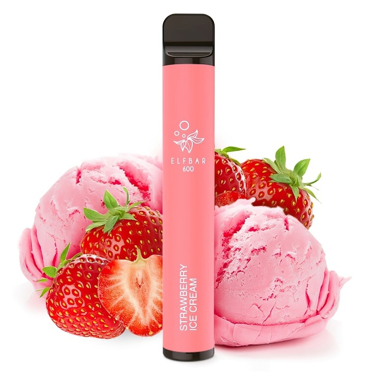 Elf Bar 600 Strawberry ICE Cream 20mg 550 mAh 1 ks