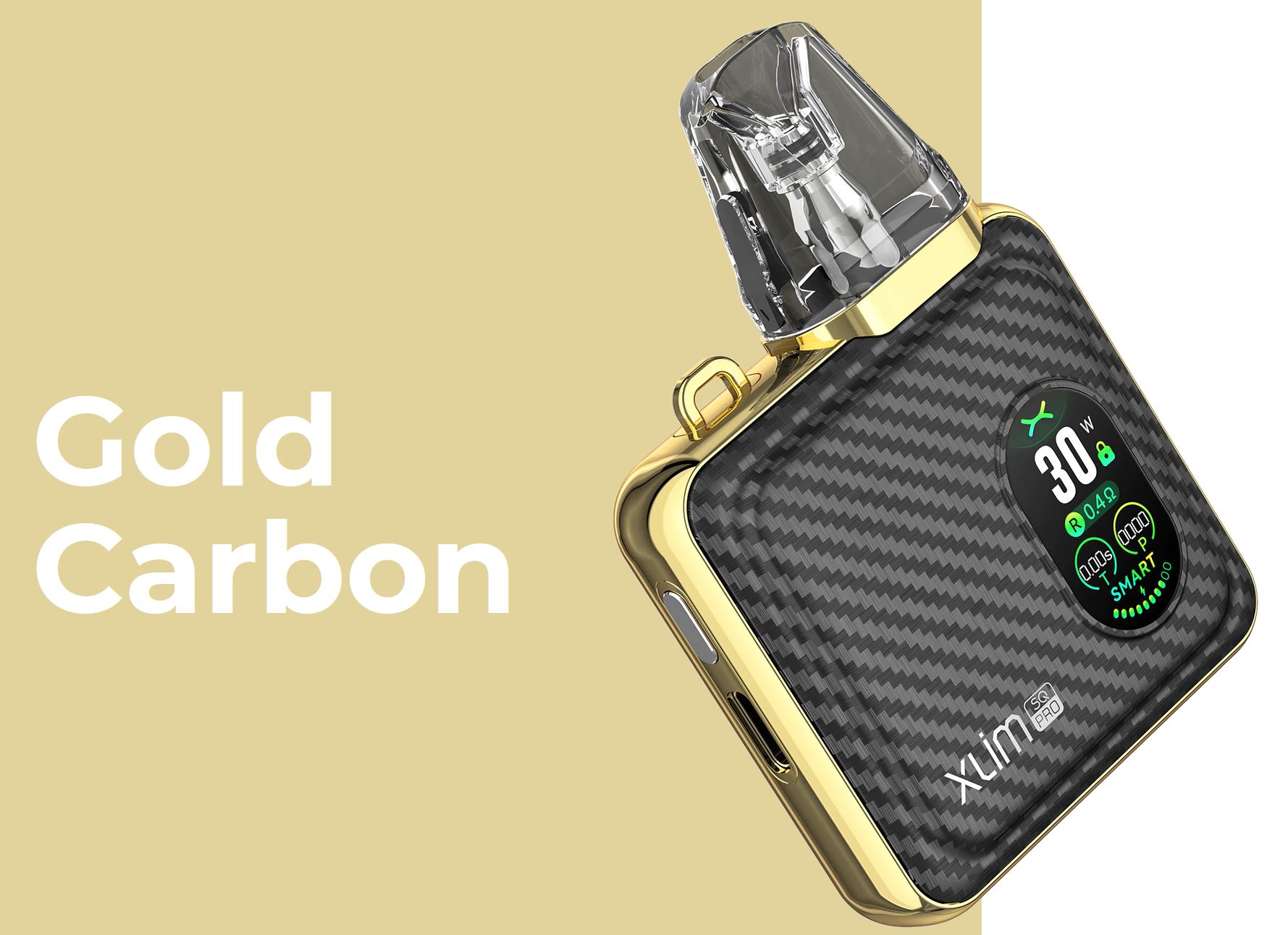 OXVA Xlim SQ Pro Pod Kit 1200 mAh Gold Carbon 1 ks