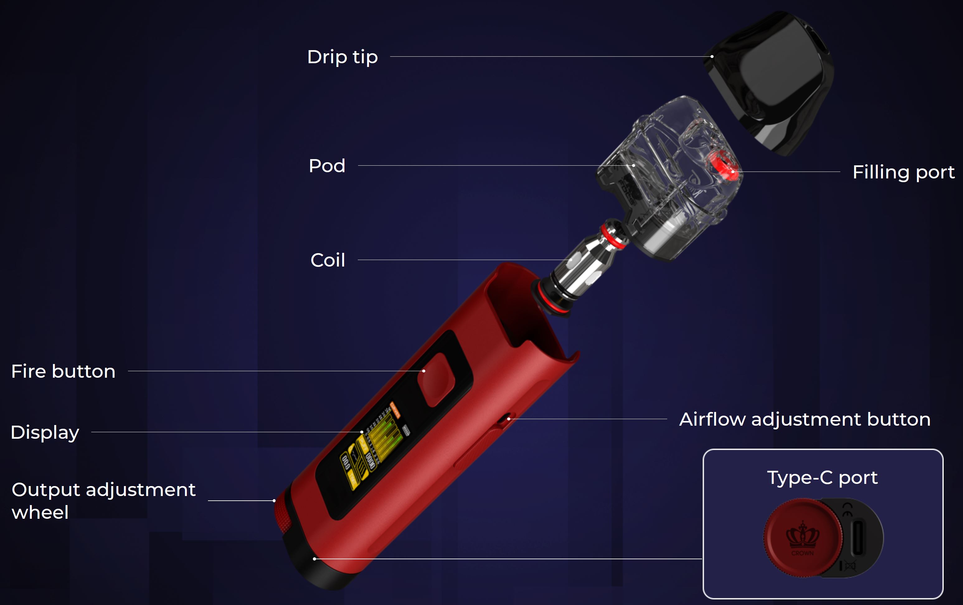Uwell Cartridge Crown D Pod 3ml