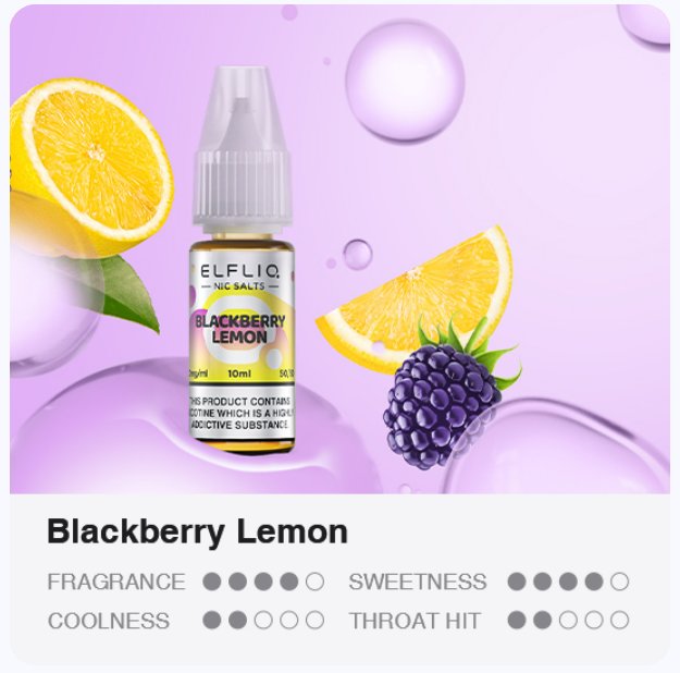 ELFLIQ Nic SALT Blackberry Lemon 10ml 20mg