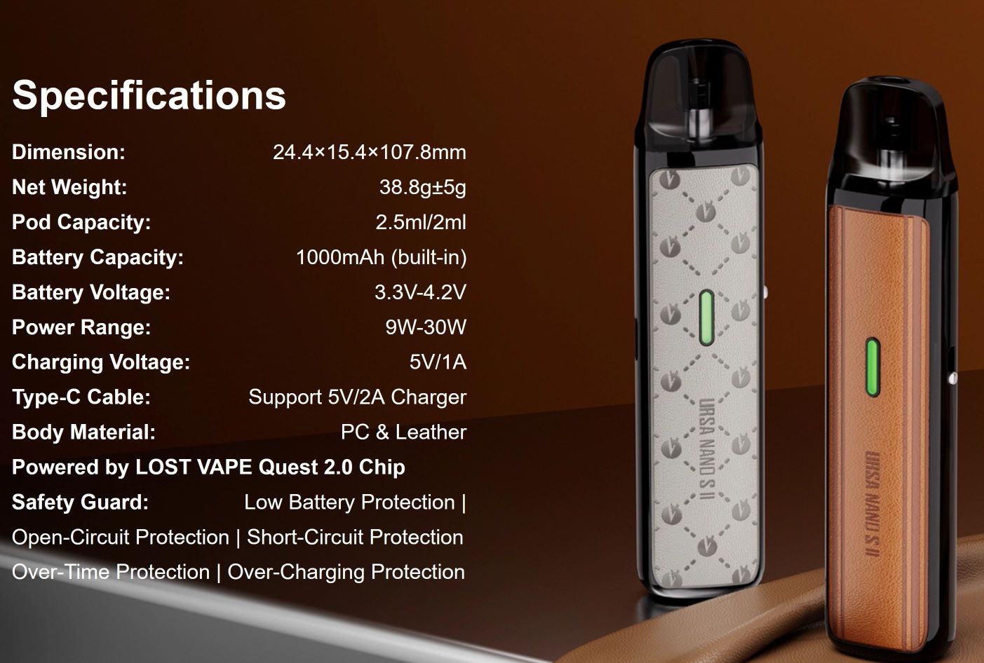 Lost Vape Ursa Nano S 2 Pod 1000 mAh Pink Dauphine 1 ks