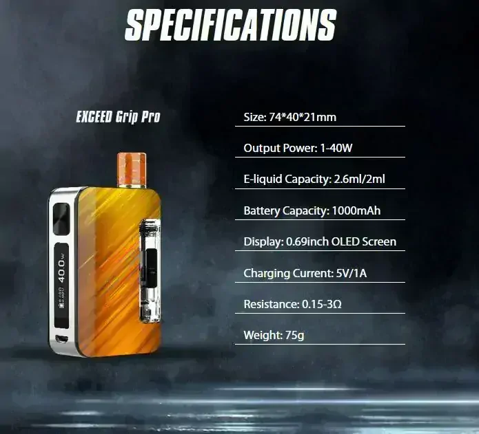Joyetech EXCEED Grip Pro 40W Full Kit 1000 mAh Blue Star Trail 1 ks