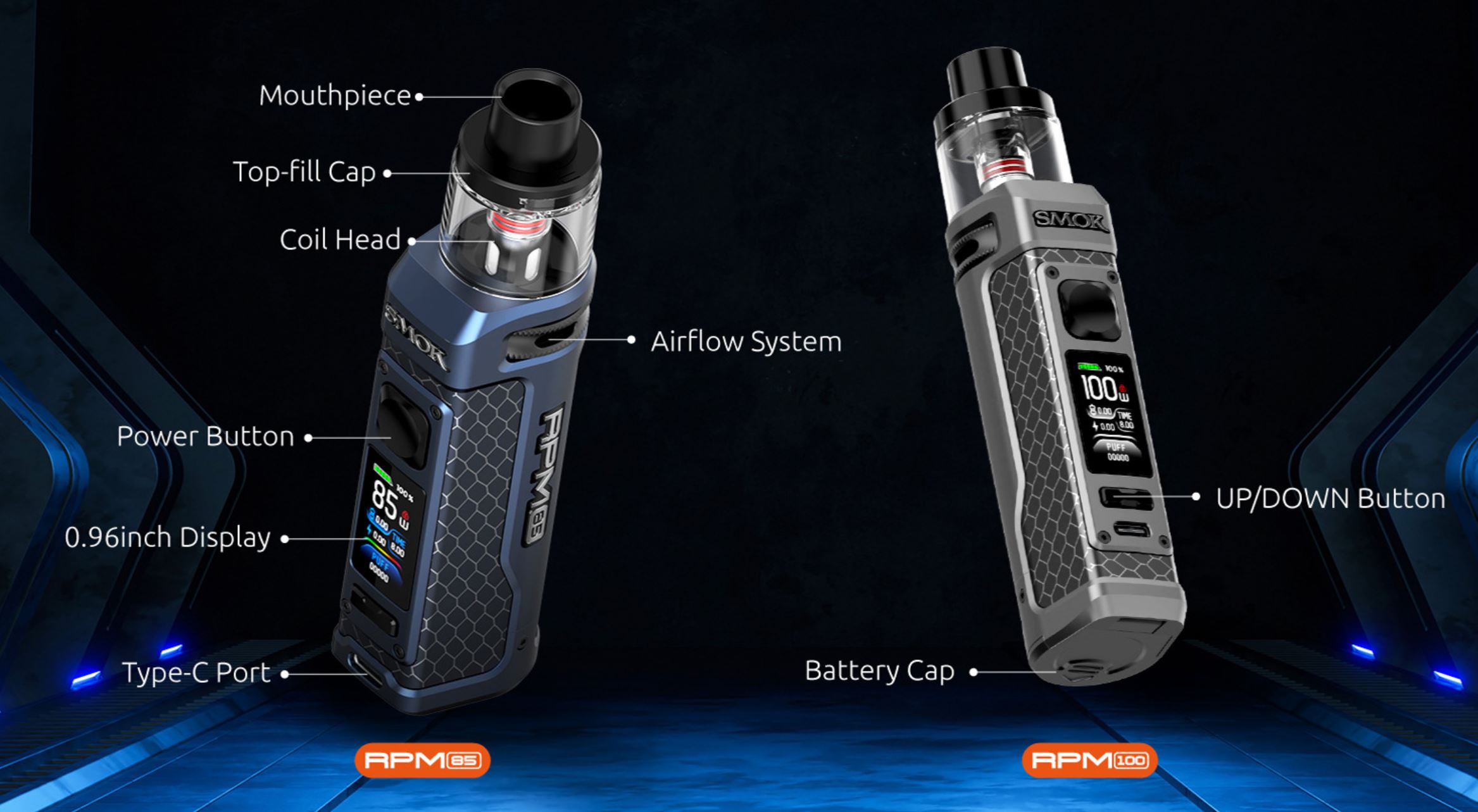 Smoktech RPM 100 grip Full Kit 100W Matte Gold
