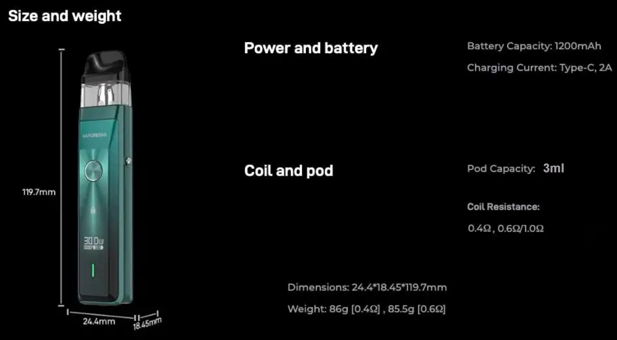 Vaporesso XROS Pro Pod 1200 mAh Stříbrná 1 ks