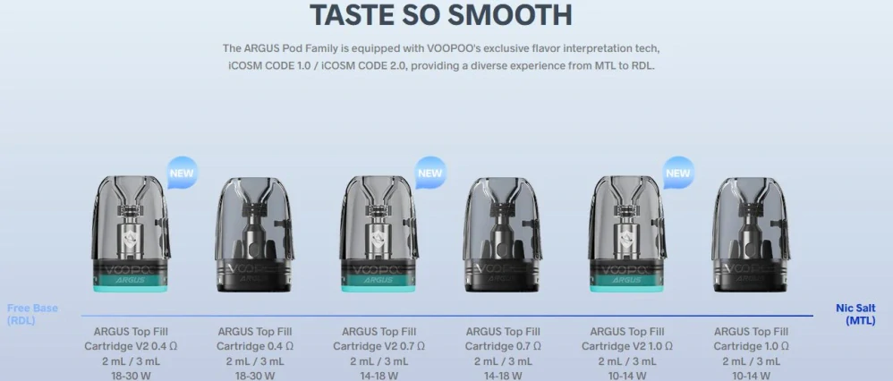 VOOPOO Argus Pod V2 cartridge 1.0 ohm 2ml