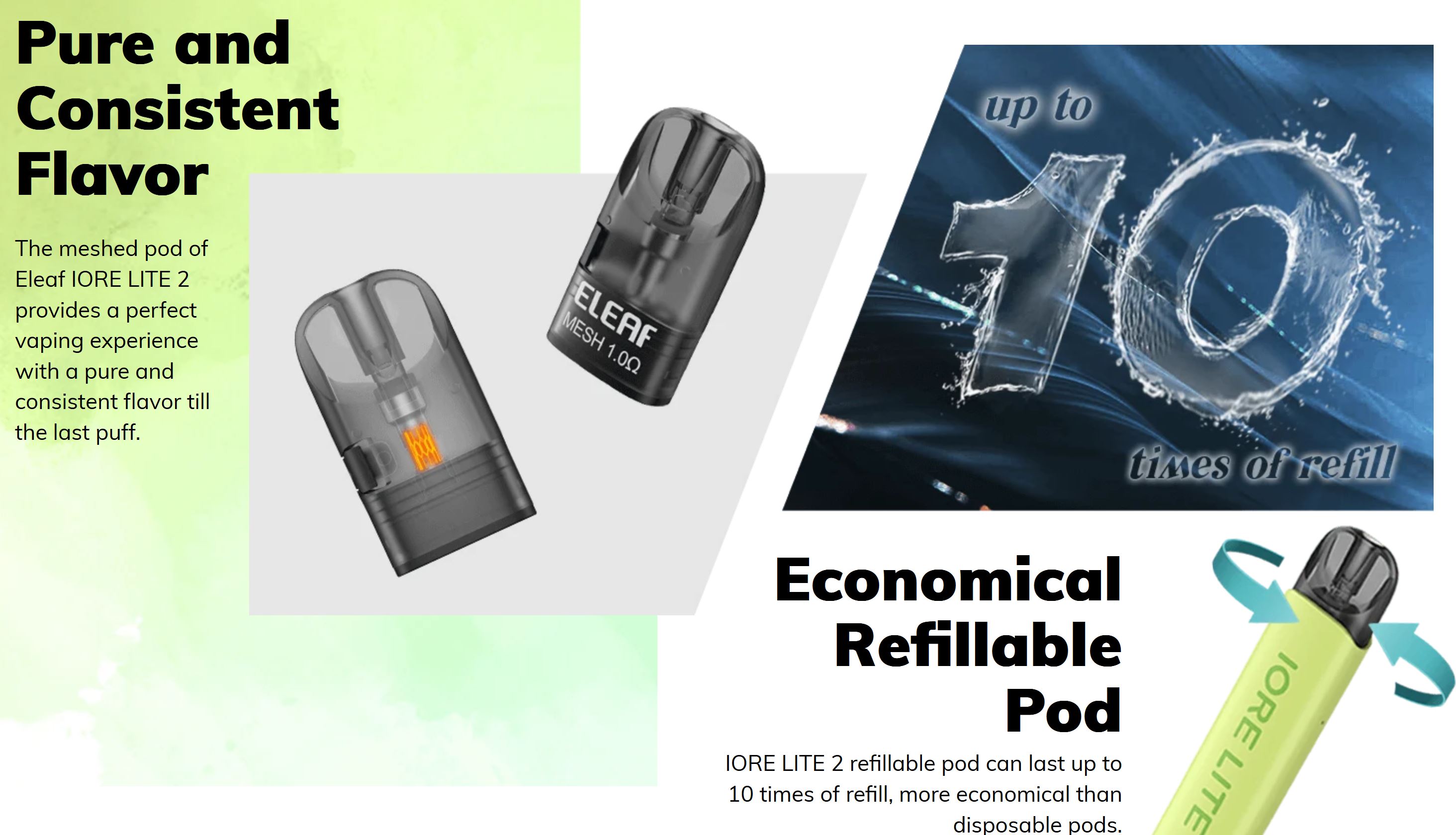 iSmoka Eleaf Iore Lite 2 490 mAh Black 1 ks