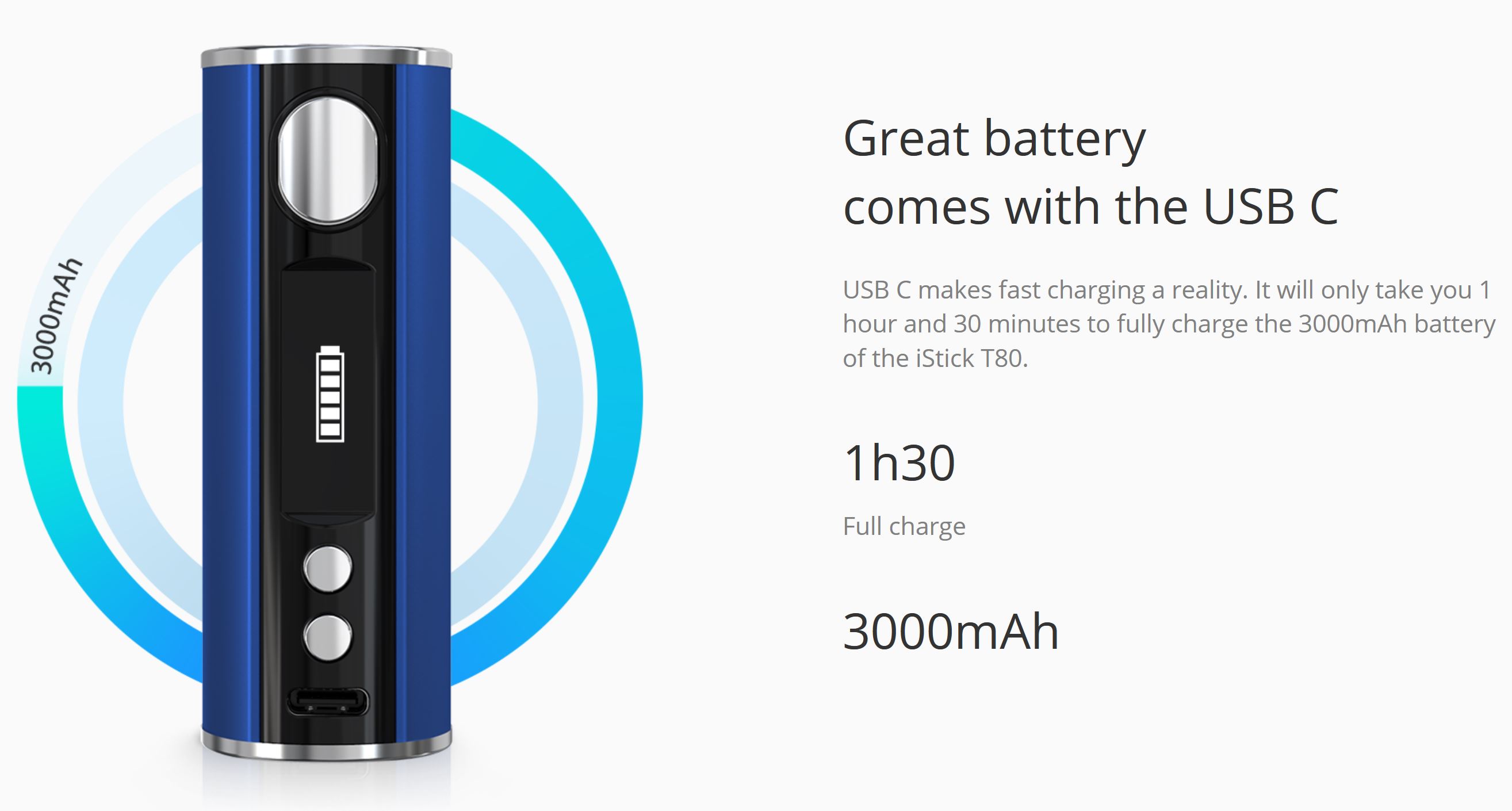 iSmoka Eleaf iStick T80 80W Grip Easy Kit 3000mAh černá