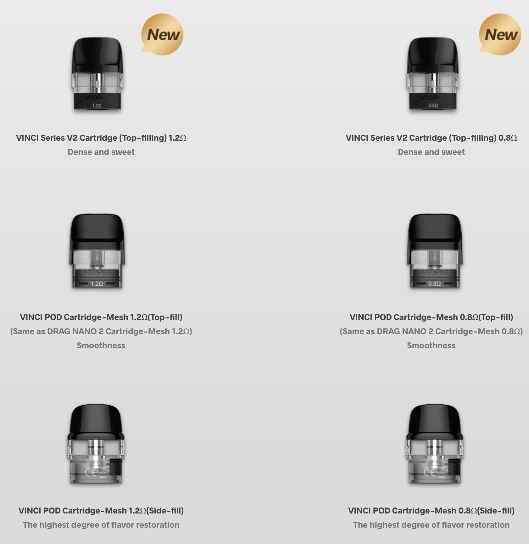 VOOPOO Vinci V2 Pod cartridge 0,8ohm 2ml