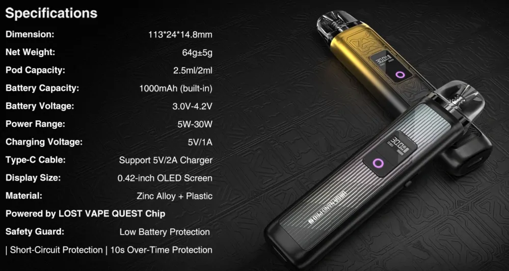 Lost Vape Ursa Nano Pro 2 1000 mAh Storm Black  1 ks