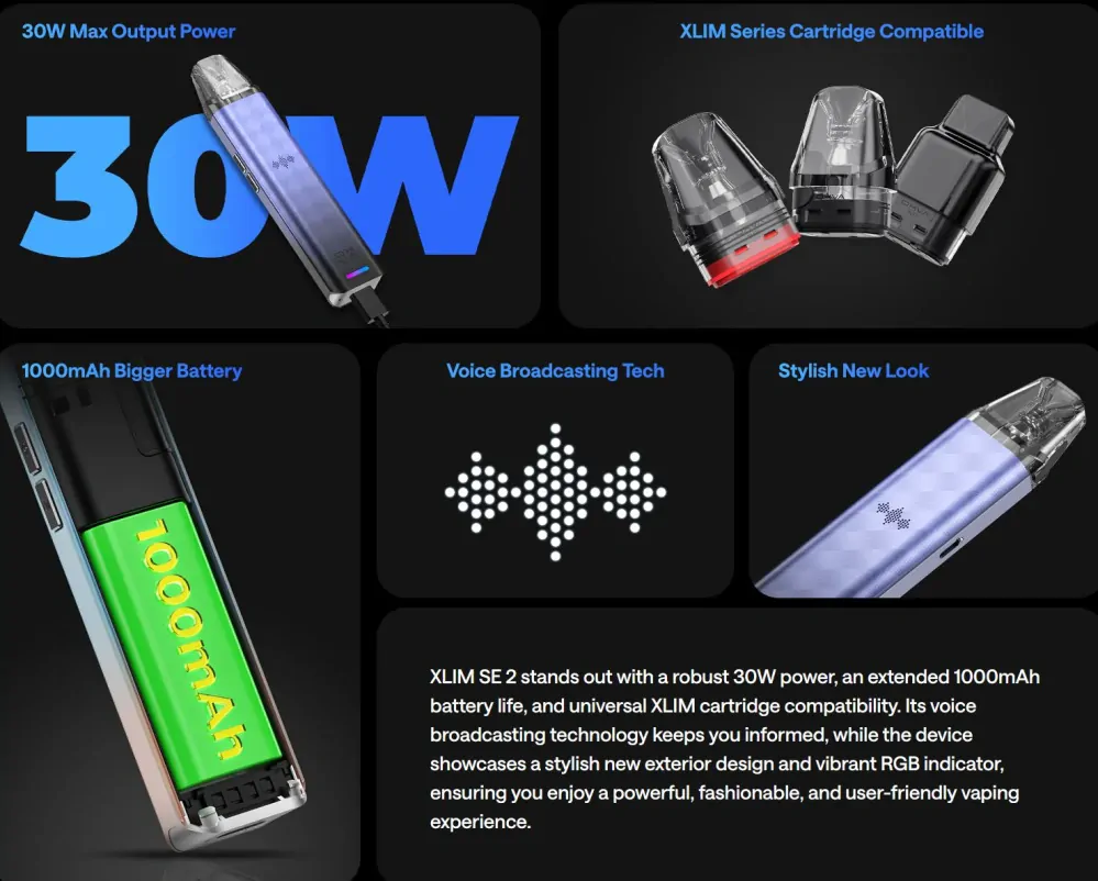 Oxva Xlim SE 2 Pod 1000 mAh Black 1 ks