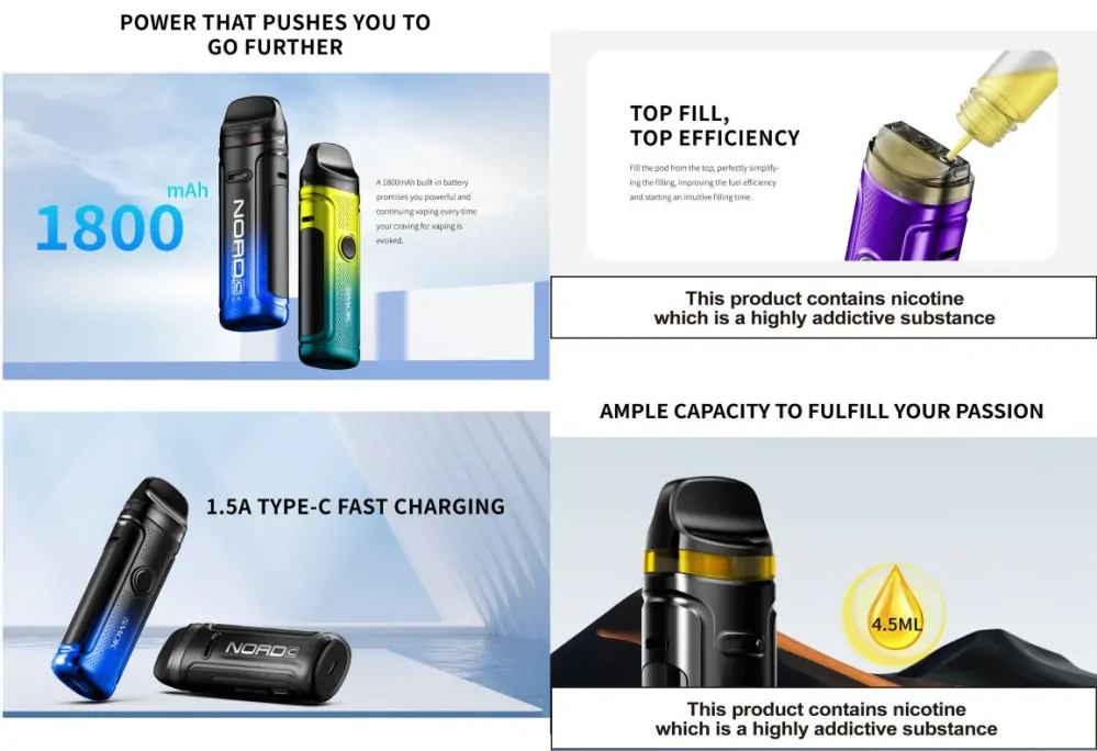 Smoktech NORD C 50W 1800 mAh Cyan Purple 1 ks