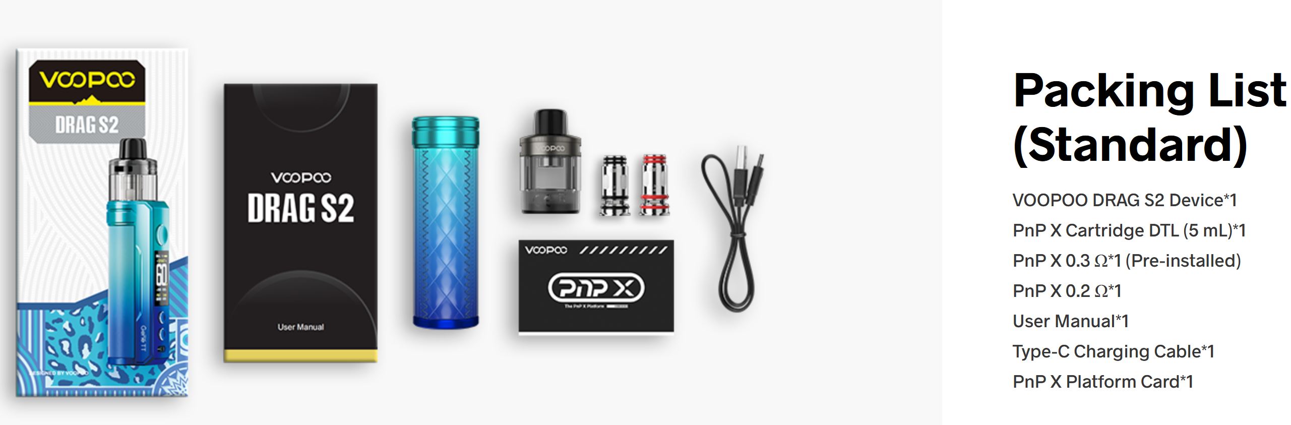 VooPoo Drag S2 Pod Kit 2500 mAh Gray Metal 1 ks