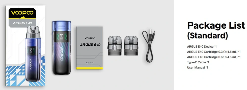 VooPoo Argus E40 1800 mAh Sky Blue 1 ks
