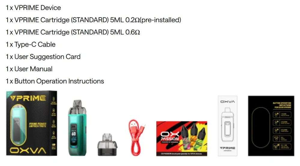 OXVA Vprime Pod Kit 2600 mAh Brown Leather 1 ks