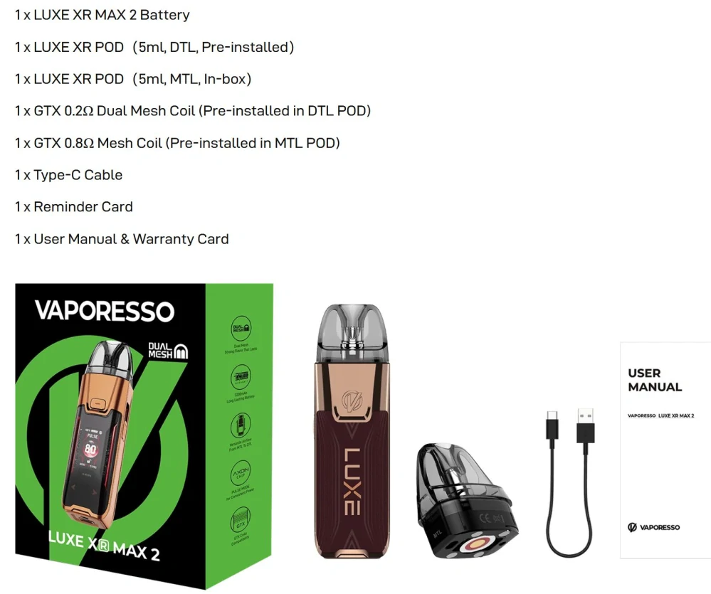 Vaporesso Luxe XR Max 2 POD 3200 mAh Blue 1 ks
