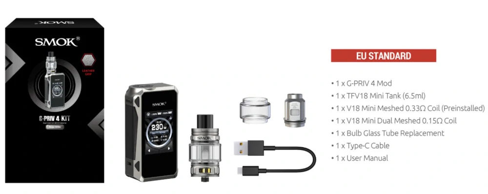 Smoktech G-Priv 4 230W grip Full Kit Black